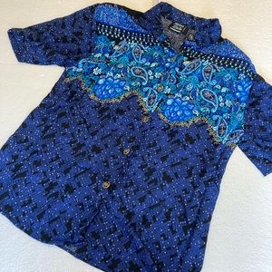 Michele Leslie vintage women’s blouse Sz M 12/14